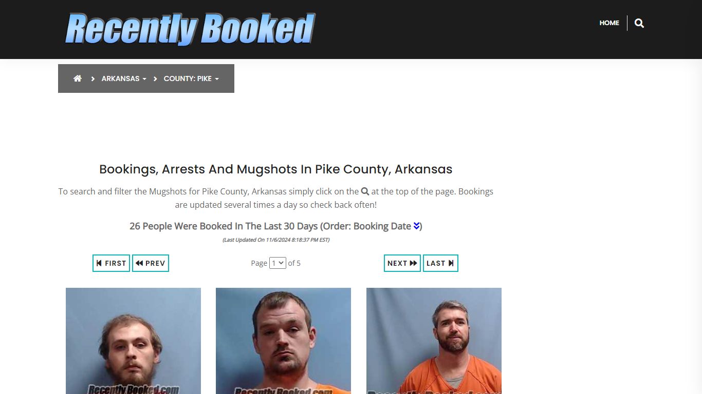 Bookings, Arrests and Mugshots in Pike County, Arkansas - Recently Booked